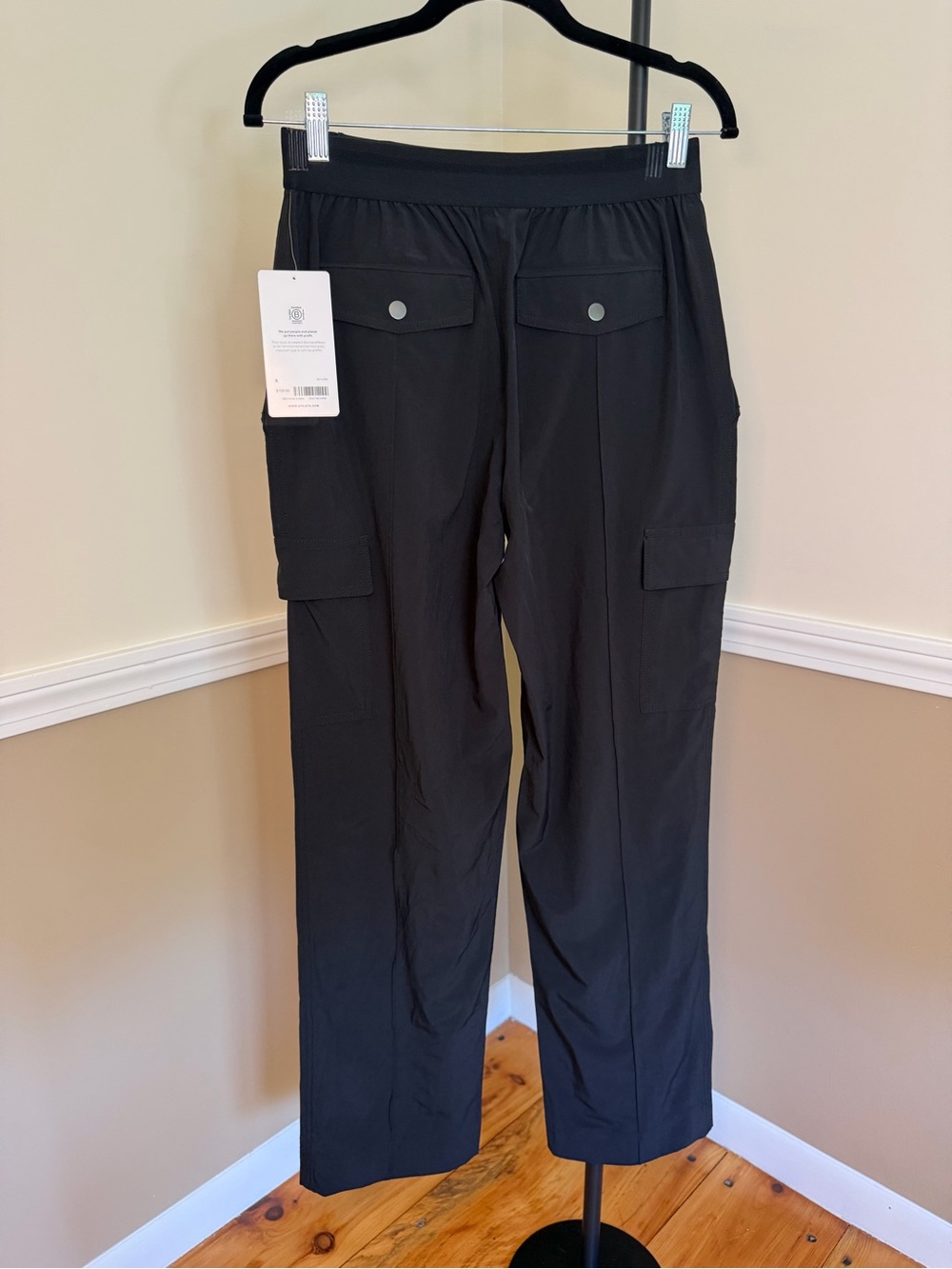 Athleta Vienna Black Straight-Leg Cargo Pants